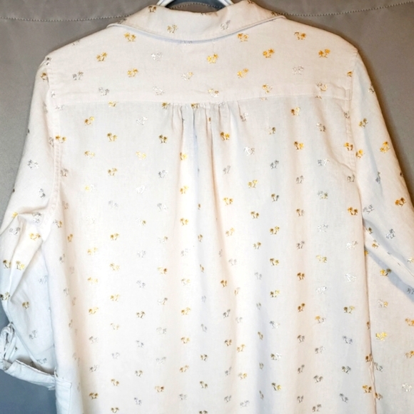 Sigrid Olsen Linen Top Tunic W/Pockets Women's Size L - Picture 5 of 7